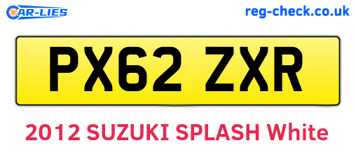 PX62ZXR are the vehicle registration plates.