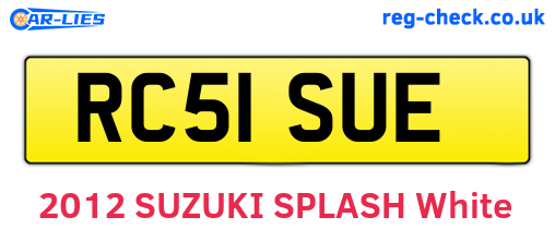 RC51SUE are the vehicle registration plates.