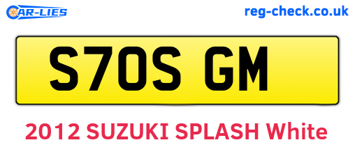 S70SGM are the vehicle registration plates.