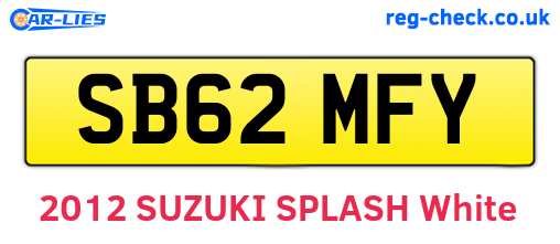 SB62MFY are the vehicle registration plates.