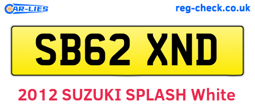 SB62XND are the vehicle registration plates.