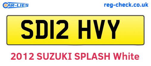 SD12HVY are the vehicle registration plates.