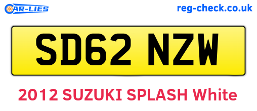 SD62NZW are the vehicle registration plates.