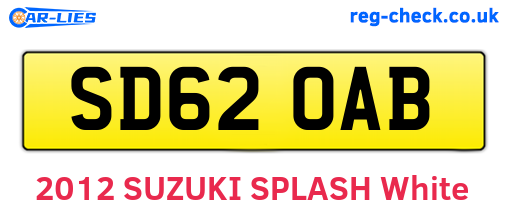 SD62OAB are the vehicle registration plates.
