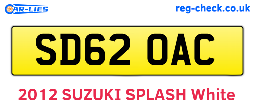 SD62OAC are the vehicle registration plates.