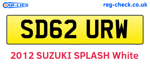 SD62URW are the vehicle registration plates.