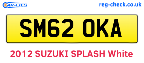 SM62OKA are the vehicle registration plates.