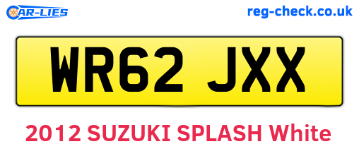 WR62JXX are the vehicle registration plates.