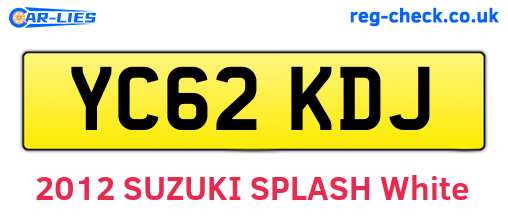 YC62KDJ are the vehicle registration plates.