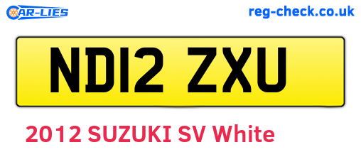 ND12ZXU are the vehicle registration plates.