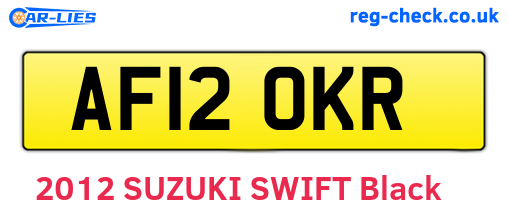 AF12OKR are the vehicle registration plates.
