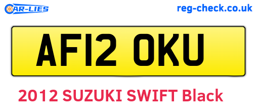 AF12OKU are the vehicle registration plates.