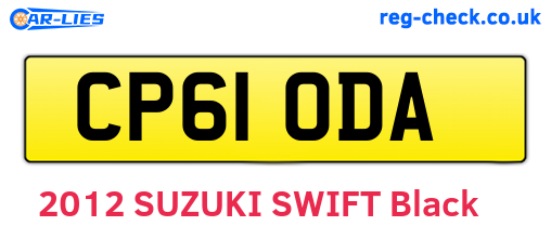 CP61ODA are the vehicle registration plates.