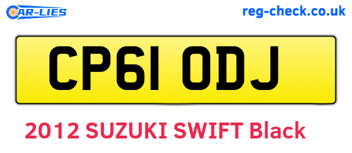 CP61ODJ are the vehicle registration plates.