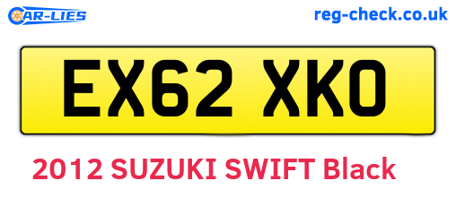 EX62XKO are the vehicle registration plates.