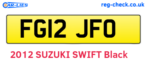 FG12JFO are the vehicle registration plates.