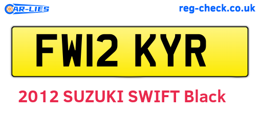 FW12KYR are the vehicle registration plates.