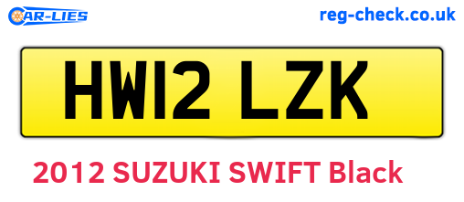 HW12LZK are the vehicle registration plates.