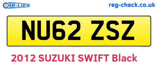 NU62ZSZ are the vehicle registration plates.