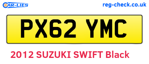 PX62YMC are the vehicle registration plates.