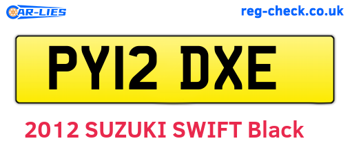 PY12DXE are the vehicle registration plates.