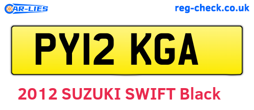 PY12KGA are the vehicle registration plates.
