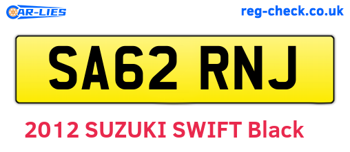 SA62RNJ are the vehicle registration plates.