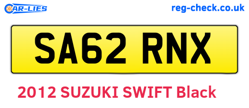 SA62RNX are the vehicle registration plates.