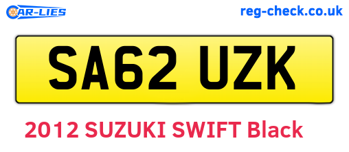 SA62UZK are the vehicle registration plates.