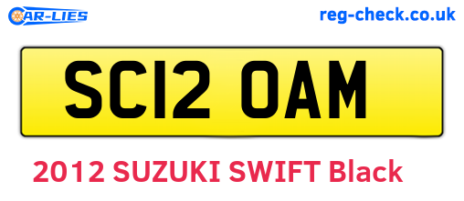 SC12OAM are the vehicle registration plates.
