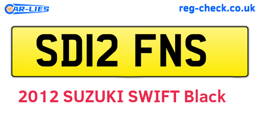 SD12FNS are the vehicle registration plates.