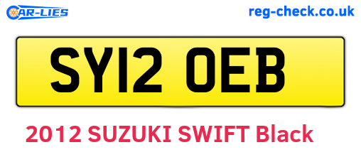 SY12OEB are the vehicle registration plates.