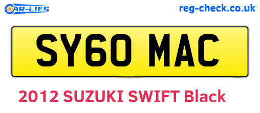 SY60MAC are the vehicle registration plates.
