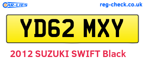 YD62MXY are the vehicle registration plates.