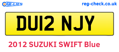 DU12NJY are the vehicle registration plates.