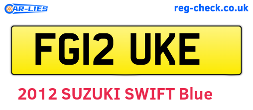 FG12UKE are the vehicle registration plates.