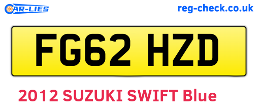 FG62HZD are the vehicle registration plates.