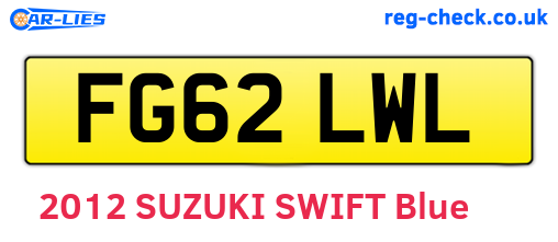 FG62LWL are the vehicle registration plates.