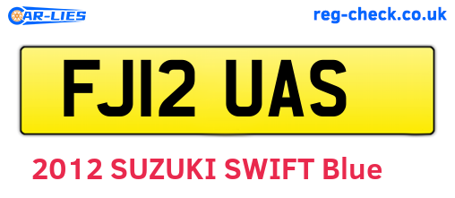 FJ12UAS are the vehicle registration plates.