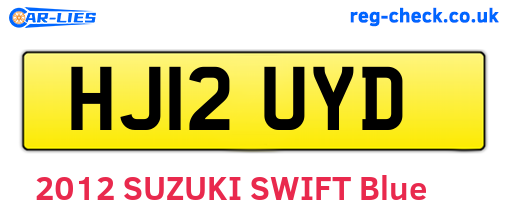 HJ12UYD are the vehicle registration plates.