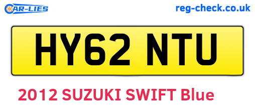 HY62NTU are the vehicle registration plates.