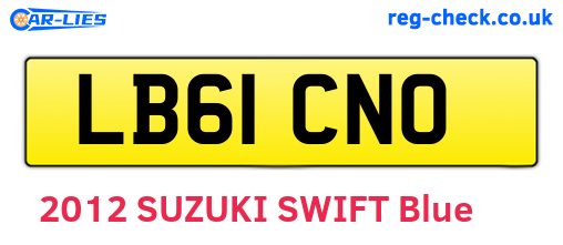 LB61CNO are the vehicle registration plates.