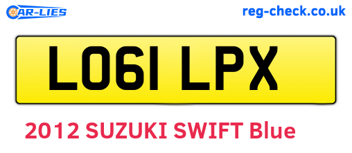 LO61LPX are the vehicle registration plates.