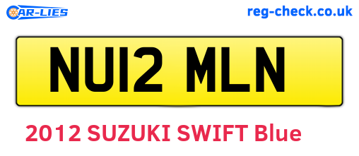 NU12MLN are the vehicle registration plates.