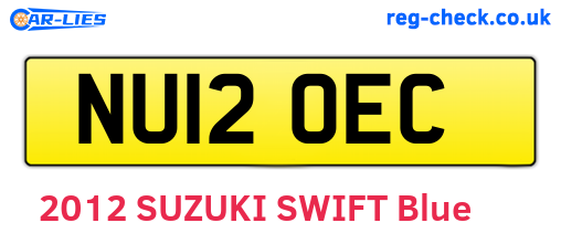 NU12OEC are the vehicle registration plates.