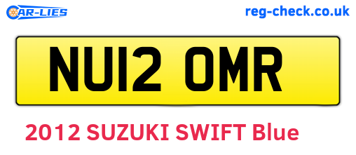 NU12OMR are the vehicle registration plates.
