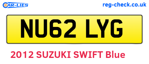 NU62LYG are the vehicle registration plates.