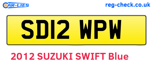 SD12WPW are the vehicle registration plates.