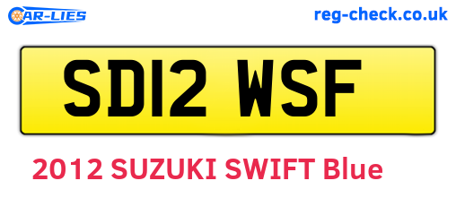 SD12WSF are the vehicle registration plates.