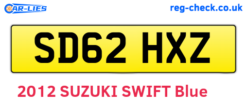 SD62HXZ are the vehicle registration plates.